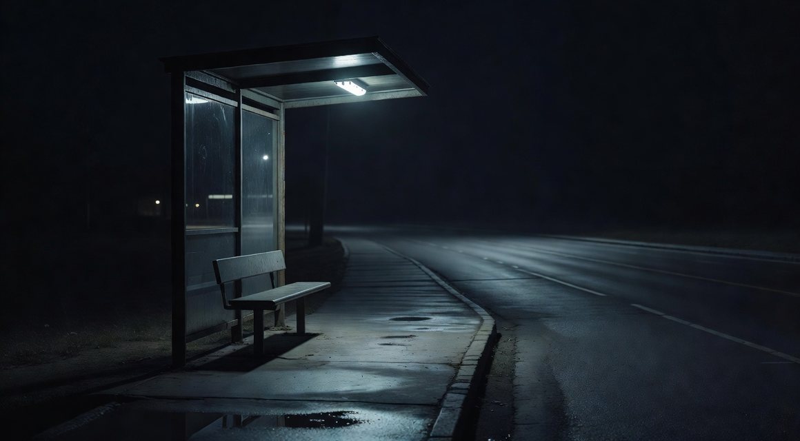 심야 버스 정류장 이미지 — 포항 시내 이동 안내