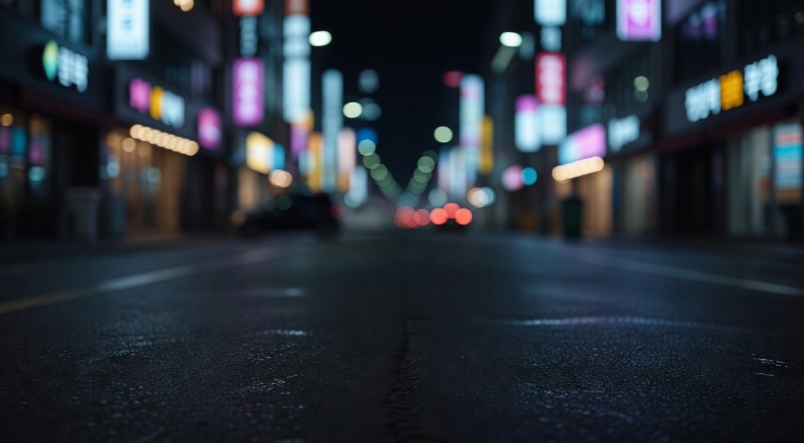 야간 시내 번화가 거리 이미지 — 포항 북구 상권 안내